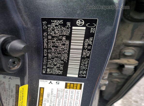 JTDKBRFU9G3000881 2016 TOYOTA PRIUS Gray ძრავის განყოფილების ხედი