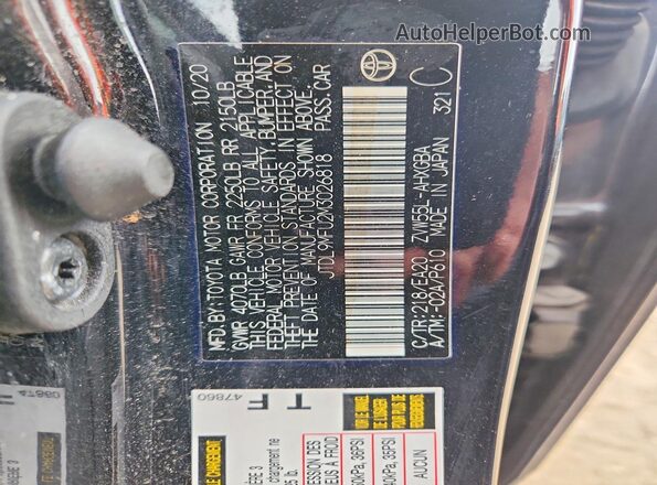 JTDL9MFU2M3026818 2021 TOYOTA PRIUS Black ძრავის განყოფილების ხედი