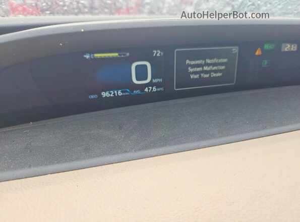 JTDL9RFU8K3012478 2019 TOYOTA PRIUS White Instrument cluster view
