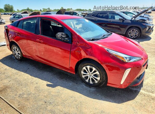 JTDL9RFU9K3010979 2019 TOYOTA PRIUS Red Передня права чверть