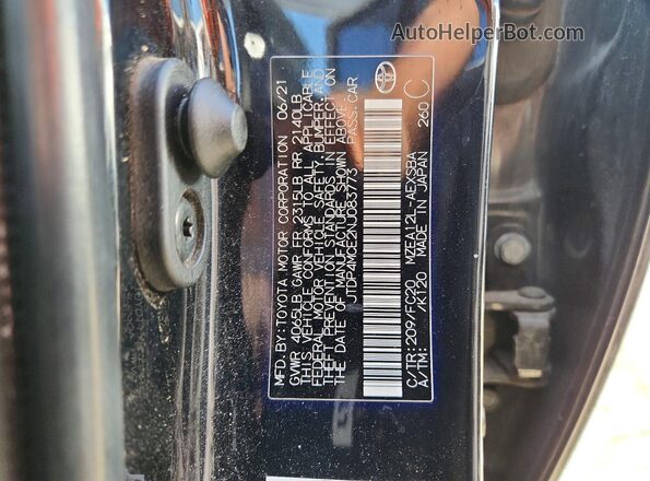 JTDP4MCE2NJ083773 2022 TOYOTA COROLLA Black Vista del compartimento del motor