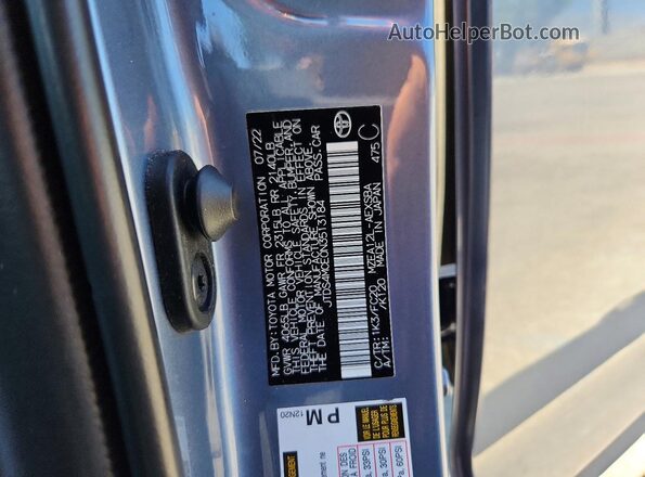 JTDS4MCE0N3513184 2022 TOYOTA COROLLA Gray Engine compartment view