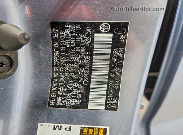 JTDS4MCE0NJ083815 2022 TOYOTA COROLLA Gray Vista del compartimento del motor
