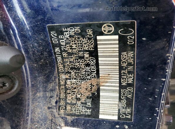 JTDS4MCE5NJ087827 2022 TOYOTA COROLLA Blue Engine compartment view