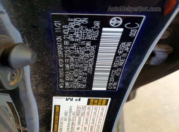 JTDS4MCE8NJ090995 2022 TOYOTA COROLLA Black VIN կոդի պիտակի տեսք