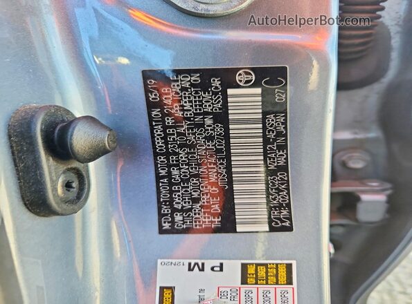 JTDS4RCE1LJ027389 2020 TOYOTA COROLLA Синий Вид подкапотного пространства