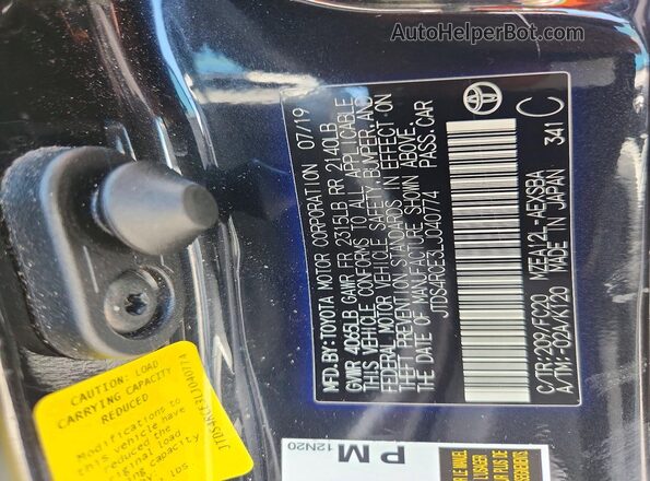 JTDS4RCE3LJ040774 2020 TOYOTA COROLLA Black Engine compartment view