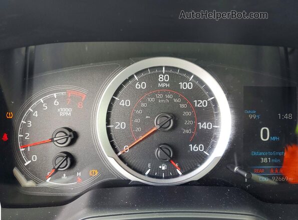 JTDS4RCEXLJ027780 2020 TOYOTA COROLLA Silver Вид щитка приладів
