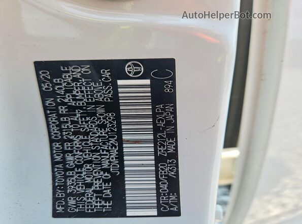 JTDVPMAE2MJ123298 2021 TOYOTA COROLLA White Vista del compartimento del motor