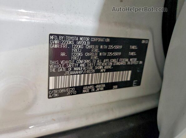 JTEAAAAH6PJ148228 2023 TOYOTA VENZA Белый Вид подкапотного пространства