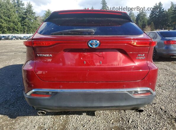 JTEAAAAH7MJ008099 2021 TOYOTA VENZA Red Вид ззаду