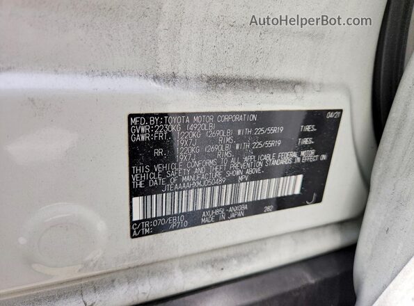 JTEAAAAHXMJ050489 2021 TOYOTA VENZA White Вид підкапотного простору