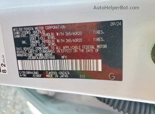 JTEABFAJ0R5007468 2024 TOYOTA LAND White Панорамний вид салону 360°