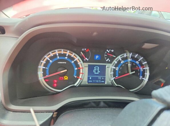 JTEBU5JR2J5610148 2018 TOYOTA 4RUNNER Red Widok zestawu wskaźników