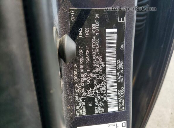 JTEBU5JR5H5429331 2017 TOYOTA 4RUNNER Gray Vista de la etiqueta del VIN