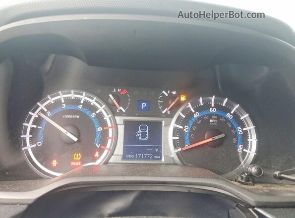 JTEBU5JR8G5297499 2016 TOYOTA 4RUNNER Gray Սարքավորումների վահանակի տեսք