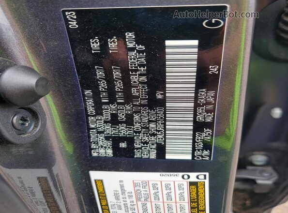 JTEMU5JRXP6158400 2023 TOYOTA 4RUNNER Charcoal Widok wnętrza 360 stopni