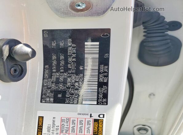 JTENU5JR6M5963784 2021 TOYOTA 4RUNNER White Widok komory silnika