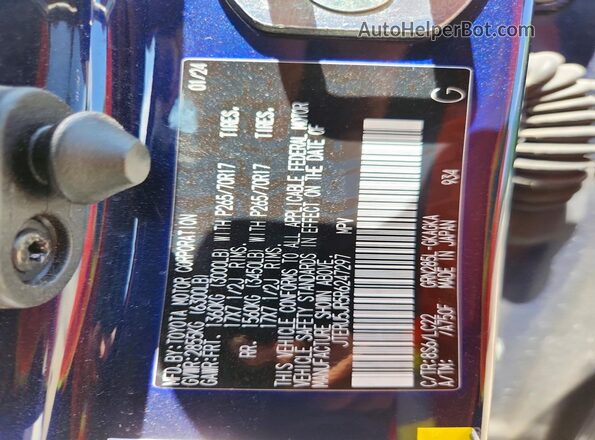 JTERU5JR5R6247297 2024 TOYOTA 4RUNNER Blue 360 interior view