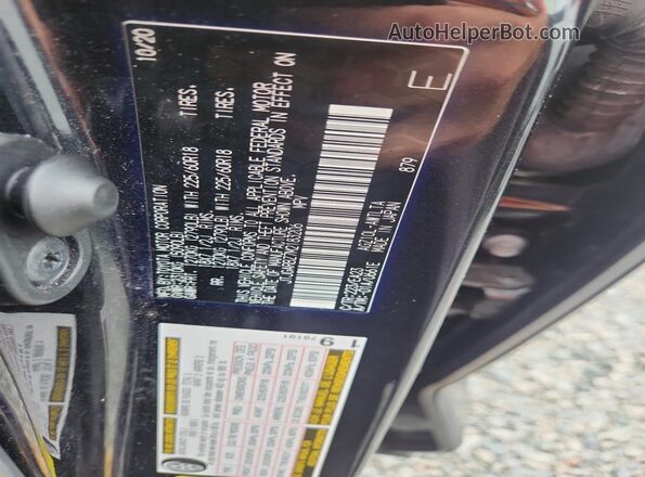 JTGARBZ7M2183206 2021 LEXUS NX Black VIN კოდის სტიკერის ხედი