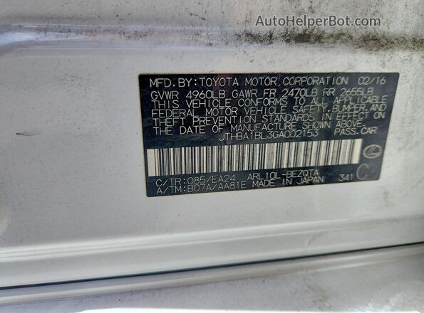 JTHBA1BL3GA002153 2016 LEXUS GS White Vista del compartimento del motor