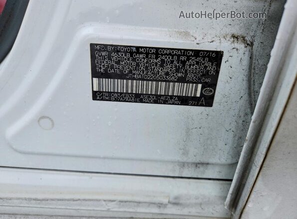 JTHBA1D22G5033682 2016 LEXUS IS White Widok komory silnika