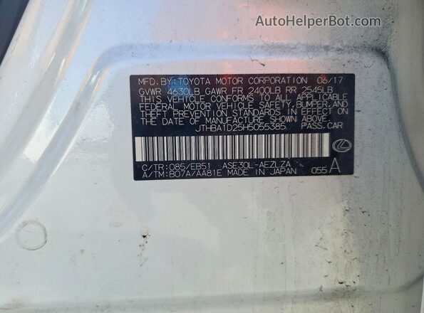 JTHBA1D25H5055385 2017 LEXUS IS White Вид підкапотного простору