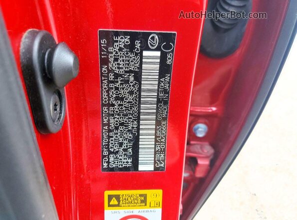 JTHBK1GG8G2232967 2016 LEXUS ES Красный Вид подкапотного пространства