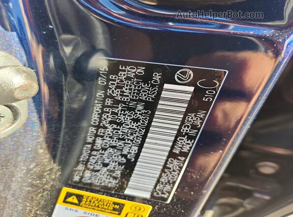 JTHBW1GG7G2102313 2016 LEXUS ES Blue Вид підкапотного простору