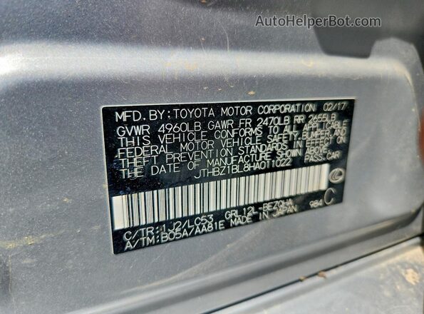 JTHBZ1BL8HA011022 2017 LEXUS GS Silver ძრავის განყოფილების ხედი