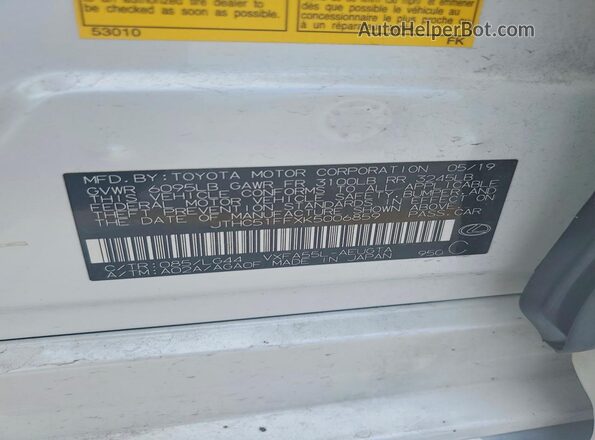 JTHC51FFXK5006859 2019 LEXUS LS White Widok komory silnika