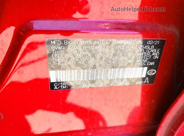 JTHCA1D20M5113921 2021 LEXUS IS Red Vista del compartimento del motor