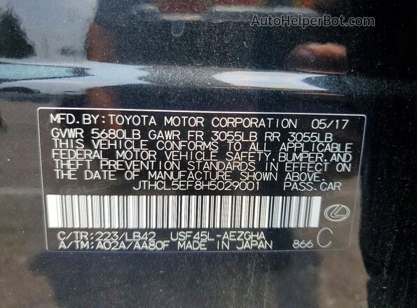 JTHCL5EF8H5029001 2017 LEXUS LS Black Vista del compartimento del motor