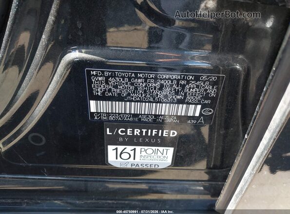 JTHDA1D24L5106313 2020 LEXUS IS 300 Black Vista del compartimento del motor