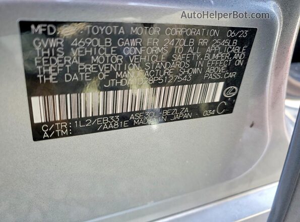 JTHDA1D28P5127543 2023 LEXUS IS Silver Вид підкапотного простору