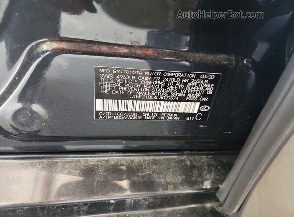 JTHFZ1BL4LA020374 2020 LEXUS GS Black Widok komory silnika
