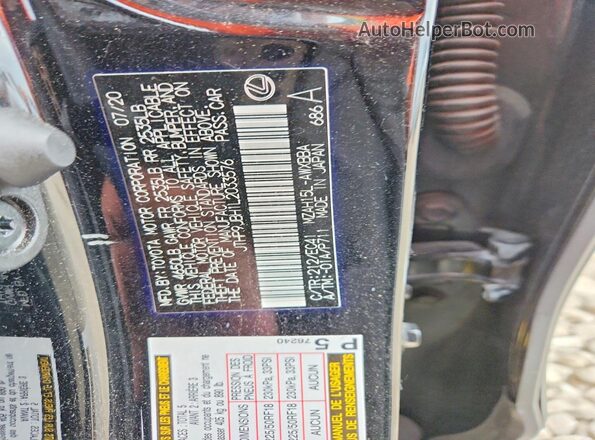 JTHP9JBH1L2033576 2020 LEXUS UX Black VIN sticker view