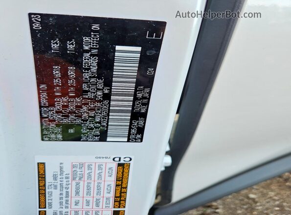 JTJAGCEZ7R5008246 2024 LEXUS NX White Вид наклейки з VIN-кодом
