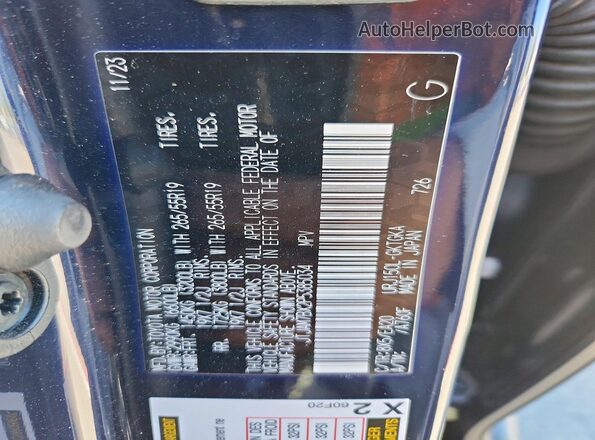 JTJAM7BX2P5385034 2023 LEXUS GX Blue VIN კოდის სტიკერის ხედი