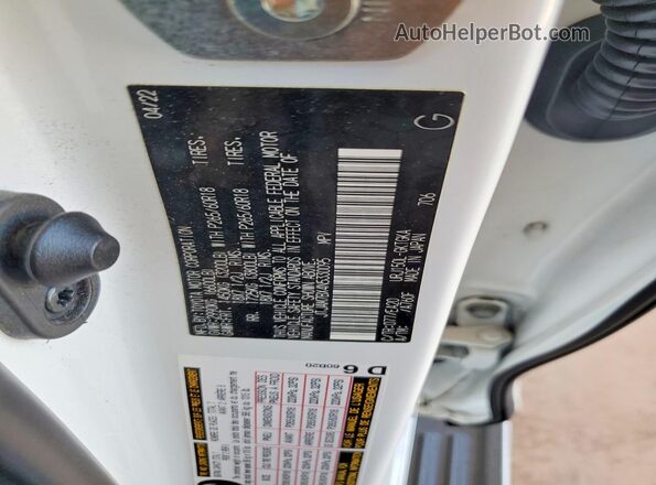 JTJAM7BX4N5330095 2022 LEXUS GX White Вид наклейки з VIN-кодом