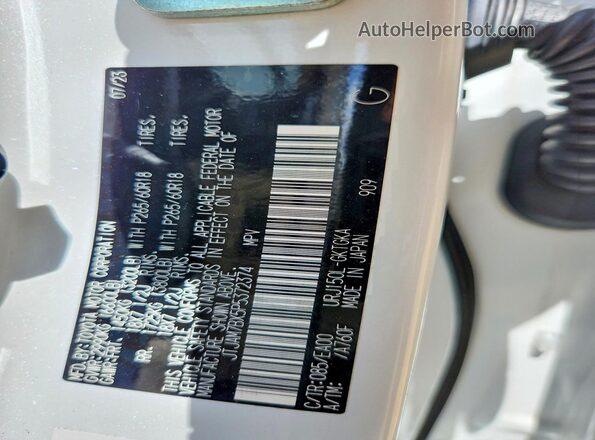 JTJAM7BX5P5372374 2023 LEXUS GX White Vista de la etiqueta del VIN