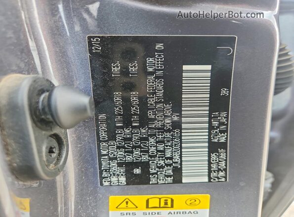 JTJBARBZ0G2061656 2016 LEXUS NX Серый Вид наклейки с VIN-кодом