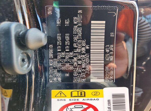 JTJBARBZ1H2097471 2017 LEXUS NX Black Vista de la etiqueta del VIN