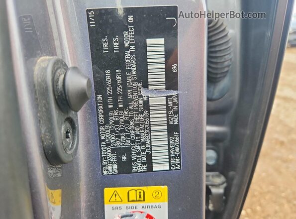 JTJBARBZ3G2056189 2016 LEXUS NX Gray ძრავის განყოფილების ხედი
