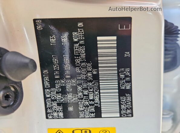 JTJBARBZ6K2197671 2019 LEXUS NX White Շարժիչի բաժամունքի տեսք