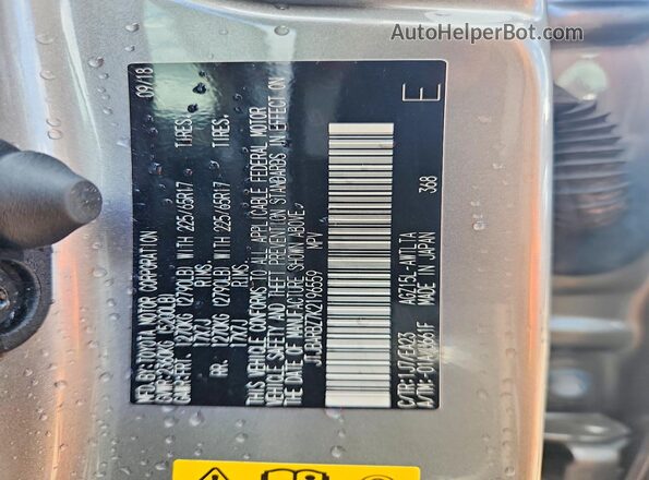JTJBARBZ7K2196559 2019 LEXUS NX Silver Շարժիչի բաժամունքի տեսք