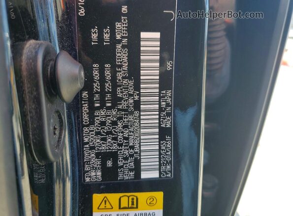 JTJBARBZXG2084748 2016 LEXUS NX Black Widok naklejki z numerem VIN