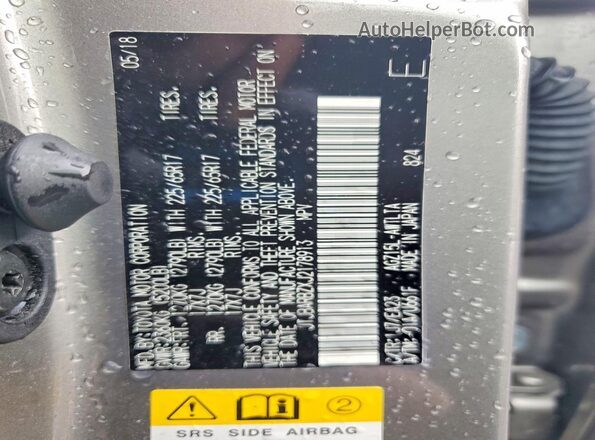 JTJBARBZXJ2178913 2018 LEXUS NX Gray VIN sticker view