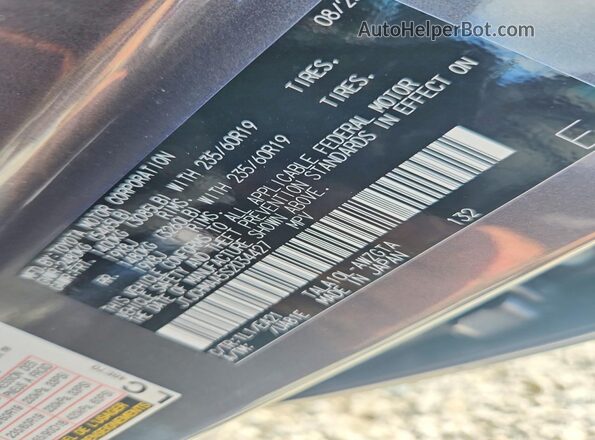 JTJCHMAA5S2034427 2025 LEXUS RX Gray Вид наклейки з VIN-кодом