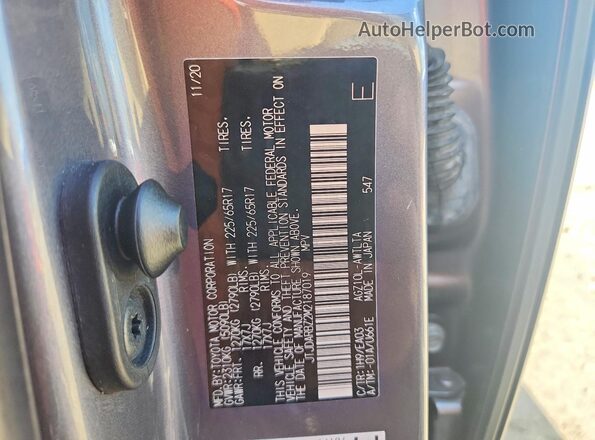 JTJDARBZ2M2187019 2021 LEXUS NX Серый Панорамный вид салона 360°